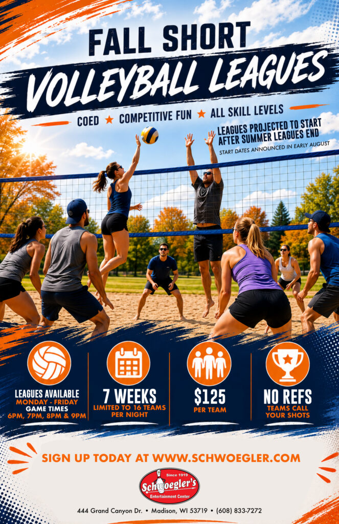Fall Short Volleyball Leagues at Schwoeglers